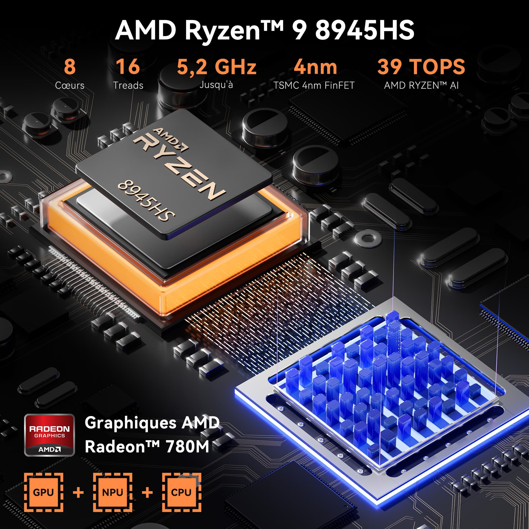 GEEKOM MINI PC AMD Ryzen 9 8945HS