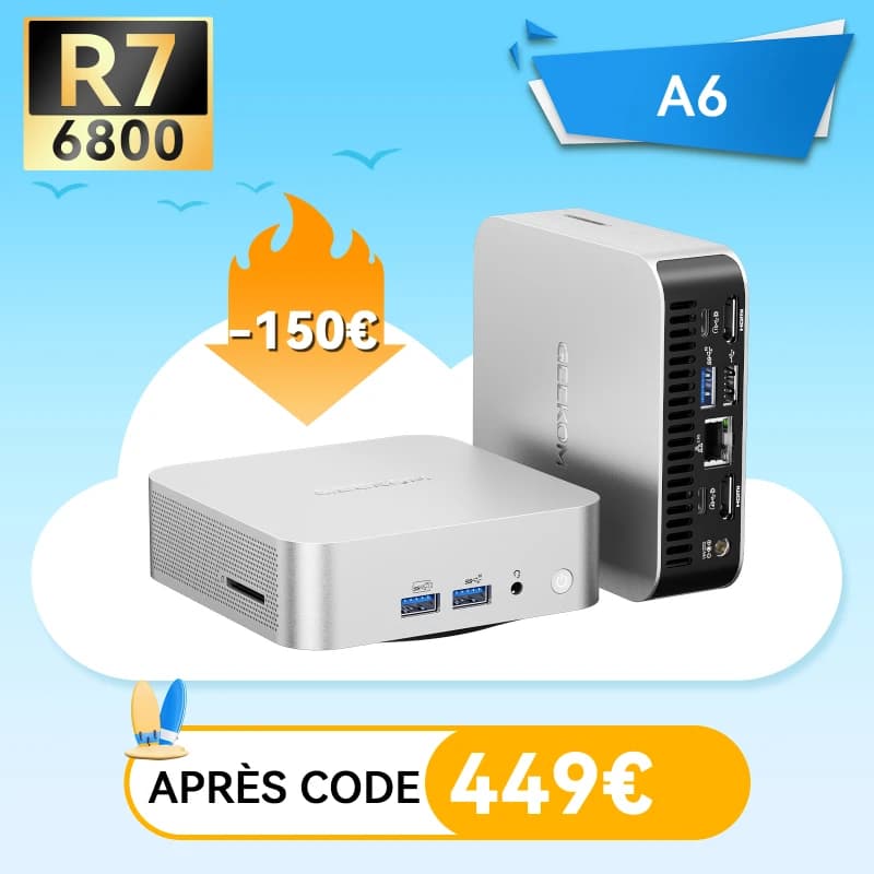 GEEKOM A6 Mini PC avec AMD Ryzen™ 7 6800