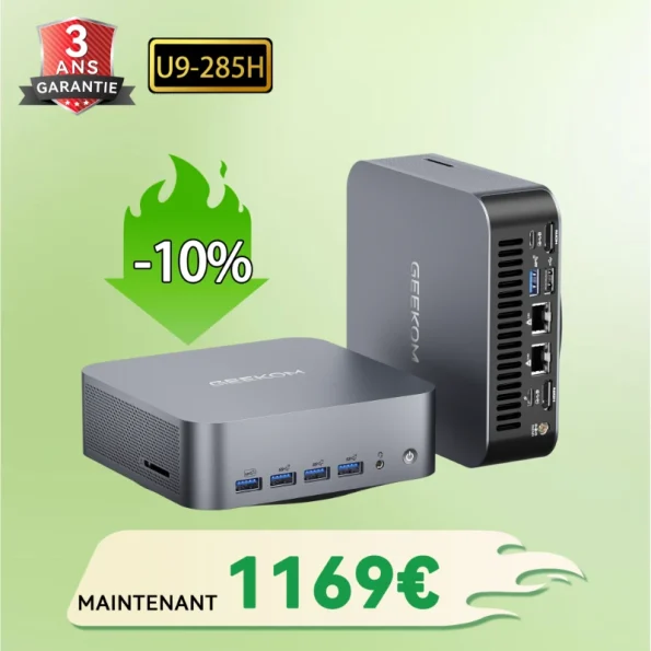 GEEKOM GT15 Max Mini PC AI avec Intel® Core™ U9-285H