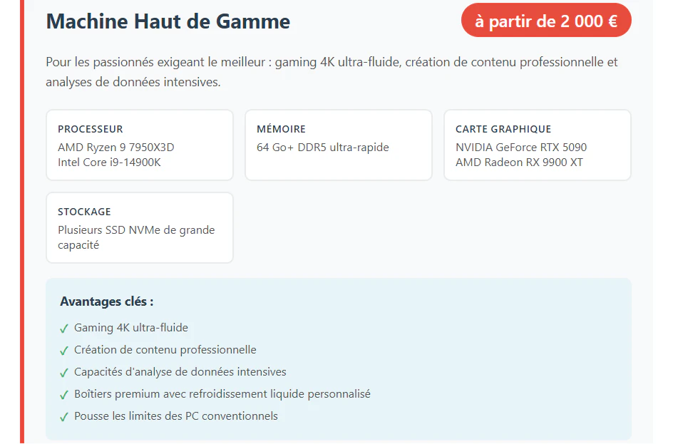 montage PC plus de 2000euros