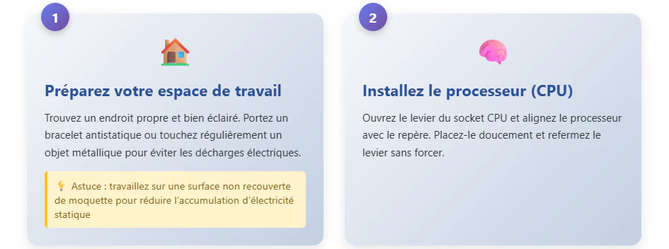 monter son pc étape 1 et 2