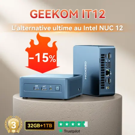 ⚡GEEKOM IT12 Mini PC avec Intel® Core™ i5-12450H ou U5-125U