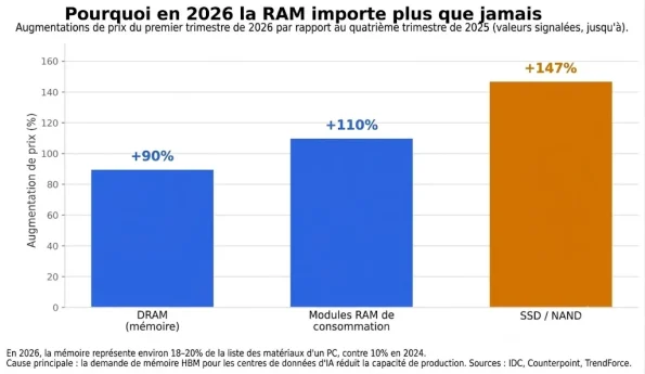 forte hausse des prix de la memoire